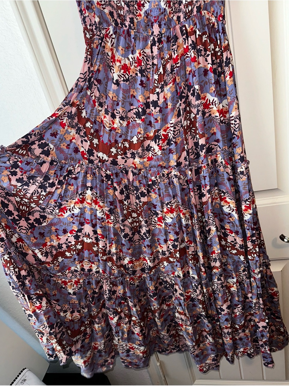 Abel the Label Anthropologie Charlotte Floral Purple Lavender Maxi Dress size M - Picture 6 of 8
